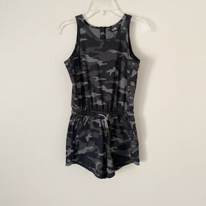 Athleta Girl Size 8-10 Camo Sleeveless Waist Tie Romper One Piece